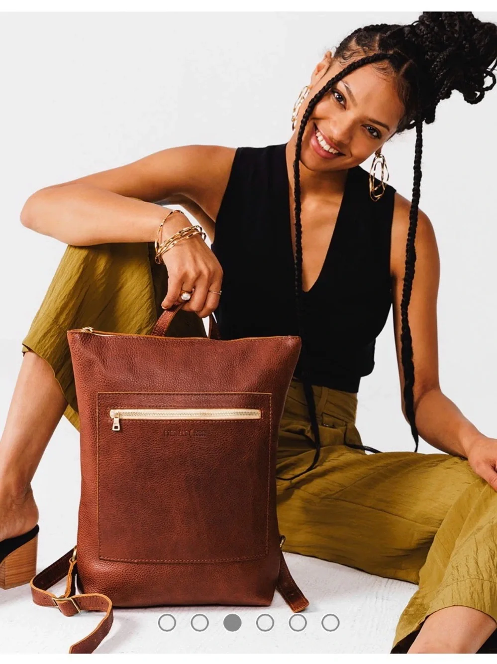 Portland Leather Laptop Backpack - Dark Brown